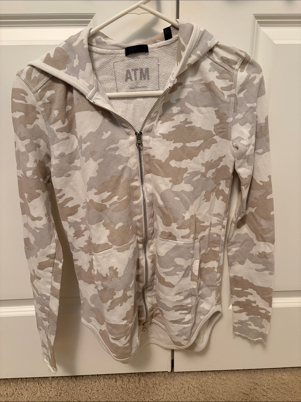 ATM Anthony Thomas Melillo Beige & Cream Camo Zip Hoodie
